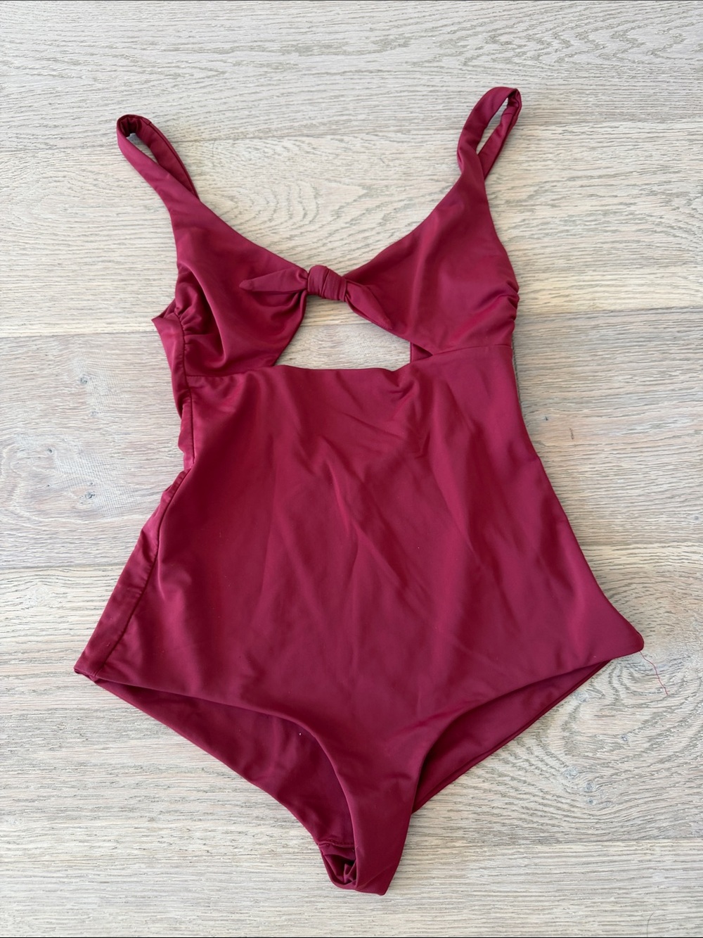 Mara Hoffman Burgundy One-Piece Swimsuit with Front Knot